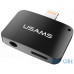 Перехідник USAMS US-SJ137 Lightning 2 in1 Adapter/support ios10.3 Black (IPLA13701) — інтернет магазин All-Ok. фото 1