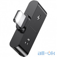 Перехідник Usams US-SJ384 AU12 (Dual Lightning) Charging and Audio Adapter Black