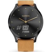  Спортивний годинник Garmin Vivomove HR Onyx Black Stainless Steel Case with Tan Suede Band