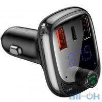 АЗП FM-трансмітер Baseus S-13 Bluetooth FM Launcher 2USB Plus Type-C - Black (CCTM-B01)