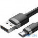 Кабель Micro USB Baseus Cafule Cable USB For Micro 2.4A 1M Gray+Black  (реверсивный - установка любой стороной) — интернет магазин All-Ok. Фото 1