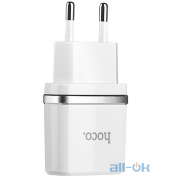 Мережевий зарядний пристрій Hoco C12 2.4A 2USB White