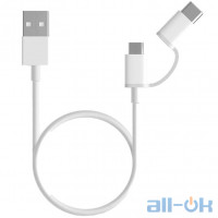 Кабель Xiaomi Mi 2in1 USB Micro/Type-C 1m White