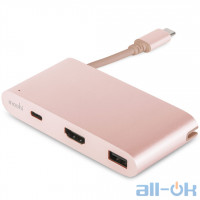 Адаптер Moshi USB-C Multiport Adapter Golden Rose (99MO084207)