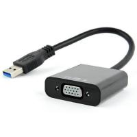 Адаптер Cablexpert USB - VGA 0.15m Black (AB-U3M-VGAF-01)