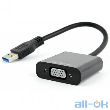 Адаптер Cablexpert USB - VGA 0.15m Black (AB-U3M-VGAF-01)