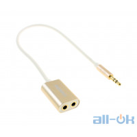 Кабель Remax AUX Sharing RL-S20 (X2/25cm) Gold