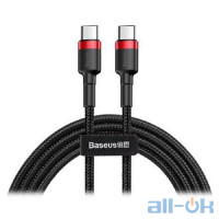 Кабель USB Type-C Baseus Cafule PD2.0 60W flash charging USB Type-C 20V 3A 1M Grey+Black (CATKLF-GG1)
