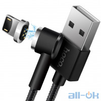 Кабель Hoco U20 USB Lightning Magnetic Absorption L Shape 1m Black