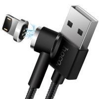 Кабель Hoco U20 USB Lightning Magnetic Absorption L Shape 1m Black