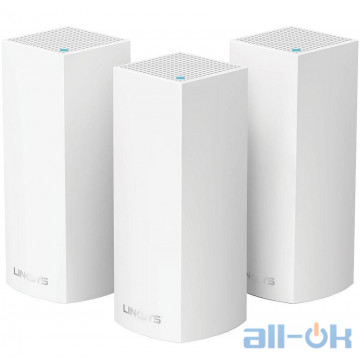 Бездротовий маршрутизатор (роутер) Linksys VELOP WHOLE HOME MESH WI-FI SYSTEM PACK OF 3 (WHW0303)