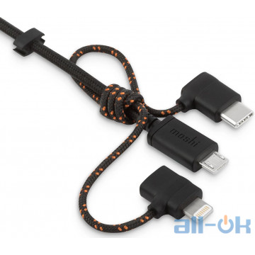 Кабель Moshi 3-in-1 Universal Charging Cable Metro Black (99MO023047)