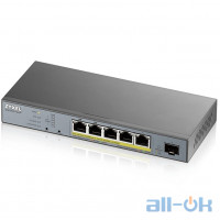 Комутатор Smart ZyXEL GS1350-6HP (GS1350-6HP-EU0101F) UA UCRF