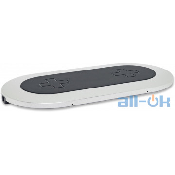 Бездротовий зарядний пристрій Qitech Wireless Double Pad with QI Silver (QT-DP-01Sl)