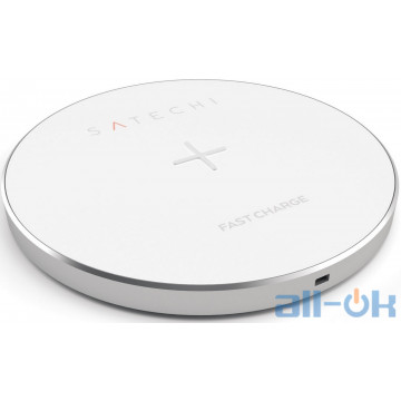 Бездротовий ЗП для мобільних телефонів Satechi Wireless Charging Pad Silver (ST-WCPS)