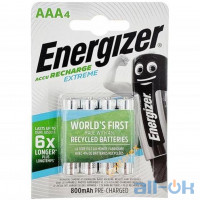 Акумулятор Energizer Recharge Extreme AAA/HR03 LSD Ni-MH 800 mAh BL 4шт ENR EXTREME RECH 800