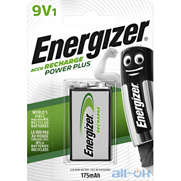 Акумулятор Energizer Recharge Power Plus HR6F22 LSD Ni-MH 175 mAh BL 1шт