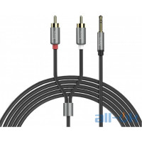 Кабель Hoco AUX Lotus Double RCA Audio 3.5 mm 1.5 m UPA10 Grey