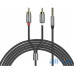 Кабель Hoco AUX Lotus Double RCA Audio 3.5 mm 1.5 m UPA10 Grey — інтернет магазин All-Ok. фото 3