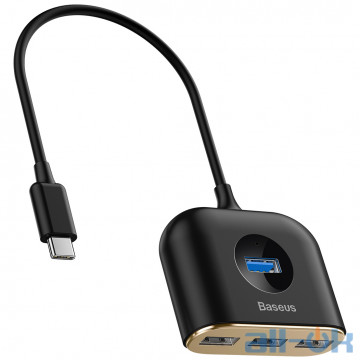Мультипортовий адаптер Baseus Square Round 4 in 1 USB (Type-C TO USB) Black (CAHUB-BY01)