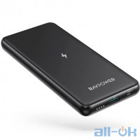 Зовнішній акумулятор (Power Bank) RAVPower Power Bank 10000mAh Wireless Charger 10W Black (RP-PB084)