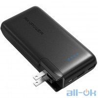 Зовнішній акумулятор (Power Bank) RAVPower Portable Charger with AC Plug 10500mAh Black RP-PB066