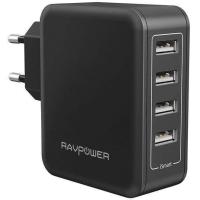 Мережевий ЗП для мобільних телефонів, планшетів RAVPower 4-Port Wall Charger Black (RP-PC026BK)