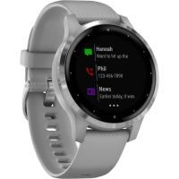 Garmin vivoactive 4S Silver Stainless Steel Bezel w. Powder Gray and Silicone B. (010-02172-03/010-02172-01)