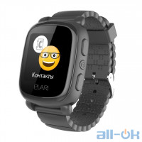 Дитячий розумний годинник ELARI KidPhone 2 Black с GPS-трекером (KP-2B)