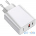 Мережевий зарядний пристрій Baseus Wall Charger USB-C and USB PPS Quick Charge 30W with USB-C Cable White (TZCAFS-A02) — інтернет магазин All-Ok. фото 2