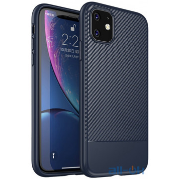 Чохол-накладка Ipaky Moosy Series/TPU With Carbon Fiber Case Apple iPhone 11 Blue