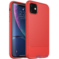Чохол-накладка Ipaky Moosy Series/TPU With Carbon Fiber Case Apple iPhone 11 Red
