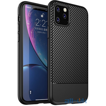 Чохол-накладка Ipaky Moosy Series/TPU With Carbon Fiber Case Apple iPhone 11 Pro Max Black