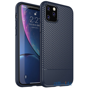 Чохол-накладка Ipaky Moosy Series/TPU With Carbon Fiber Case Apple iPhone 11 Pro Max Blue