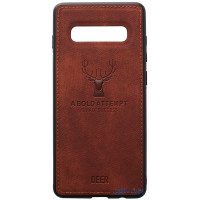 Чохол-накладка TOTO Deer Shell With Leather Effect Case Samsung Galaxy S10 Plus Brown