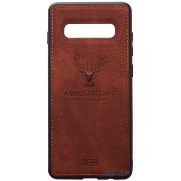 Чохол-накладка TOTO Deer Shell With Leather Effect Case Samsung Galaxy S10 Plus Brown