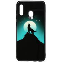 Чохол-накладка TOTO Night Light Print Glass Case Samsung Galaxy A20/A30 Howling Wolf