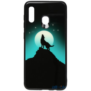 Чохол-накладка TOTO Night Light Print Glass Case Samsung Galaxy A20/A30 Howling Wolf