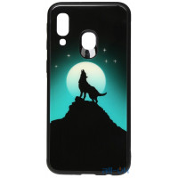 Чохол-накладка TOTO Night Light Print Glass Case Samsung Galaxy A40 Howling Wolf