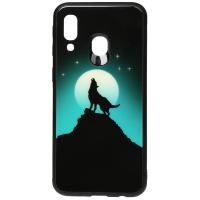 Чохол-накладка TOTO Night Light Print Glass Case Samsung Galaxy A40 Howling Wolf