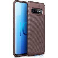 Чохол-накладка TOTO TPU Carbon Fiber 1,5mm Case Samsung Galaxy S10 Coffee