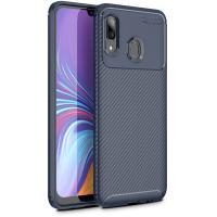 Чохол-накладка TOTO TPU Carbon Fiber 1,5mm Case Samsung Galaxy A40 Dark Blue