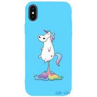 Чохол-накладка TOTO Matt TPU 2mm Print Case Apple iPhone X/XS #30 Unicorn Puk Sky Blue