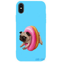 Чохол-накладка TOTO Matt TPU 2mm Print Case Apple iPhone X/XS #34 Dog Donat Sky Blue