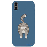 Чохол-накладка TOTO Matt TPU 2mm Print Case Apple iPhone X/XS #62 Catzad Navy Blue