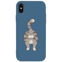 Чохол-накладка TOTO Matt TPU 2mm Print Case Apple iPhone X/XS #62 Catzad Navy Blue