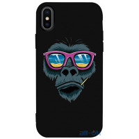 Чохол-накладка TOTO Matt TPU 2mm Print Case Apple iPhone X/XS #67 Monkey Glass Black