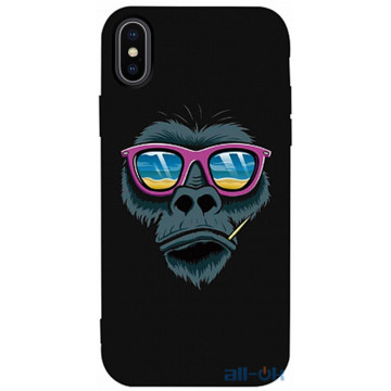 Чохол-накладка TOTO Matt TPU 2mm Print Case Apple iPhone X/XS #67 Monkey Glass Black