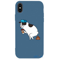 Чохол-накладка TOTO Matt TPU 2mm Print Case Apple iPhone X/XS #50 Mops Kak Navy Blue