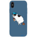 Чохол-накладка TOTO Matt TPU 2mm Print Case Apple iPhone X/XS #50 Mops Kak Navy Blue — інтернет магазин All-Ok. фото 1